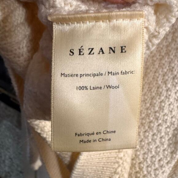 Sezane Zacharie Jumper 100% Wool Sweater Cream Embroidered Floral Size Medium - Picture 6 of 7
